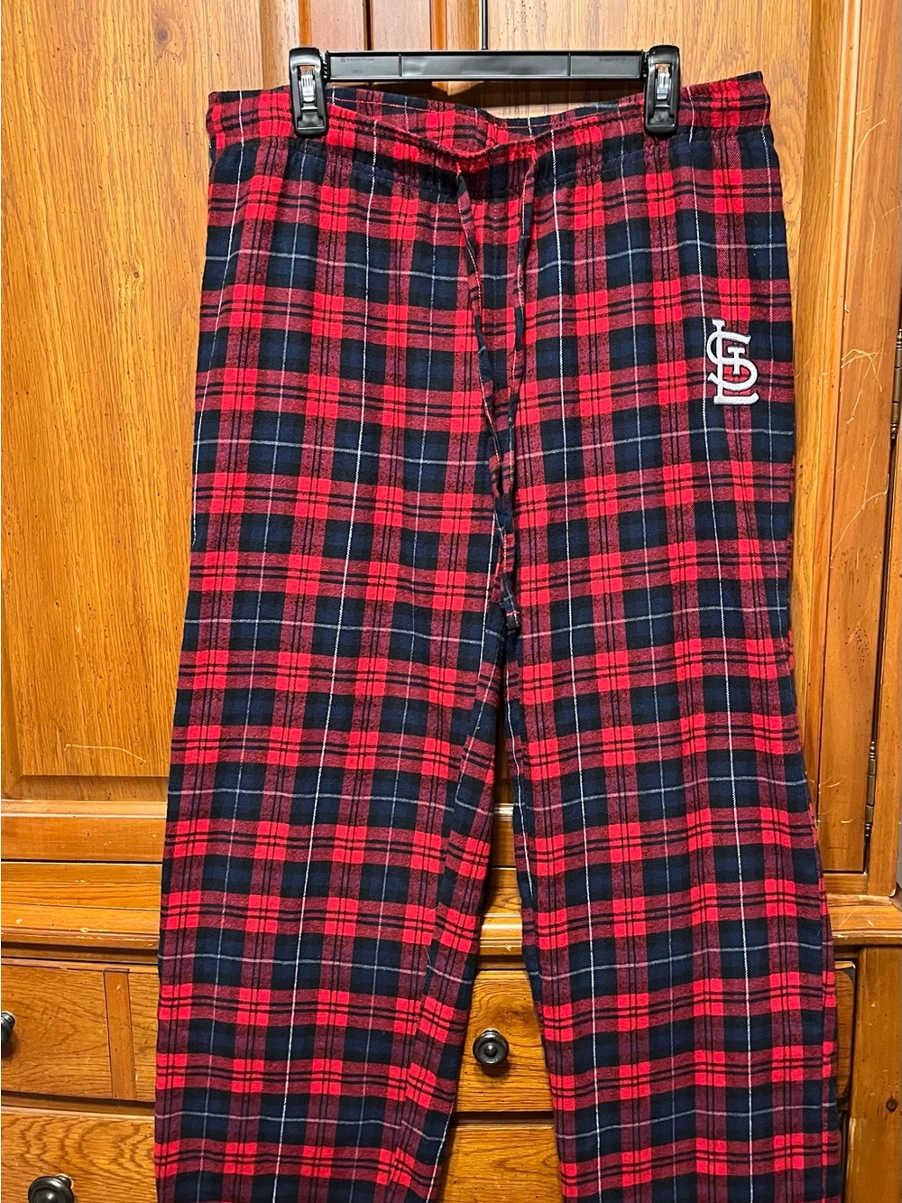 Men's Red and Black Plaid PJ pants with Drawstring Waist
